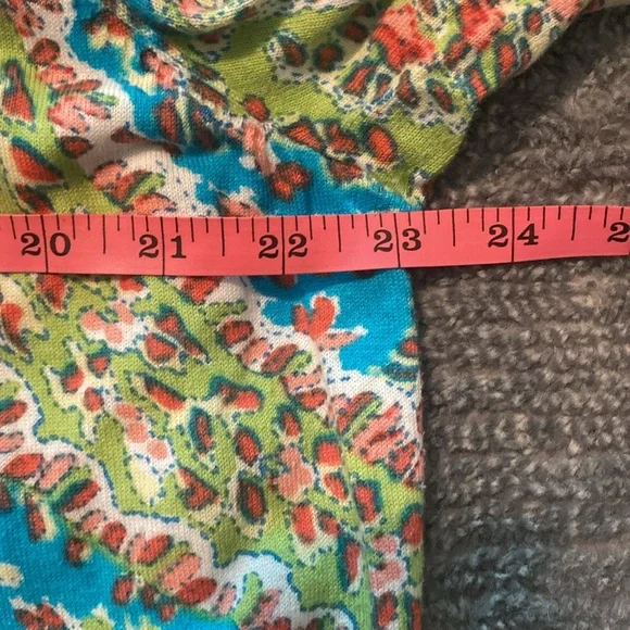 Talbots Blue and Green Paisley Cardigan - Picture 5 of 5